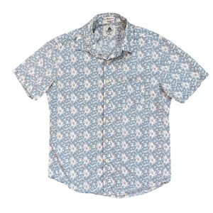 Kennington California Estate‎ Shirt Womens Medium Blue Hibiscus Resort Tropical